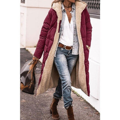 Chloe - Beidseitig tragbare lange Pufferjacke