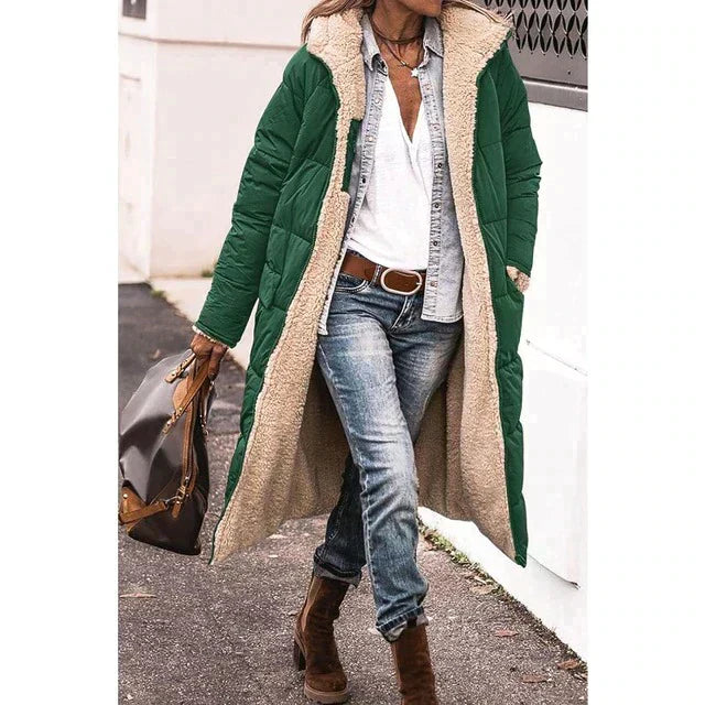 Chloe - Beidseitig tragbare lange Pufferjacke