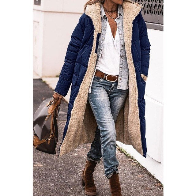 Chloe - Beidseitig tragbare lange Pufferjacke