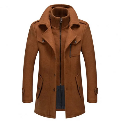 Modische Jacke mit doppeltem Kragen für Männer