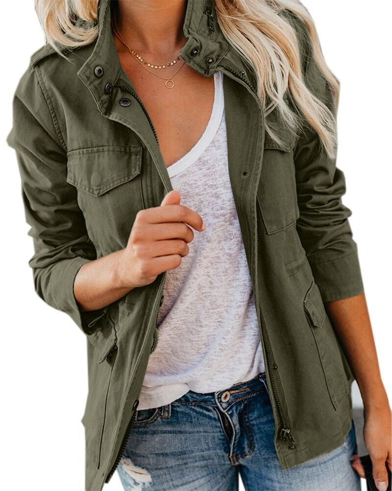 Rose |  Lässige Übergangsjacke mit Taschen