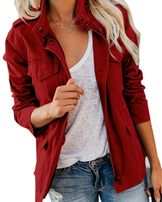Rose |  Lässige Übergangsjacke mit Taschen