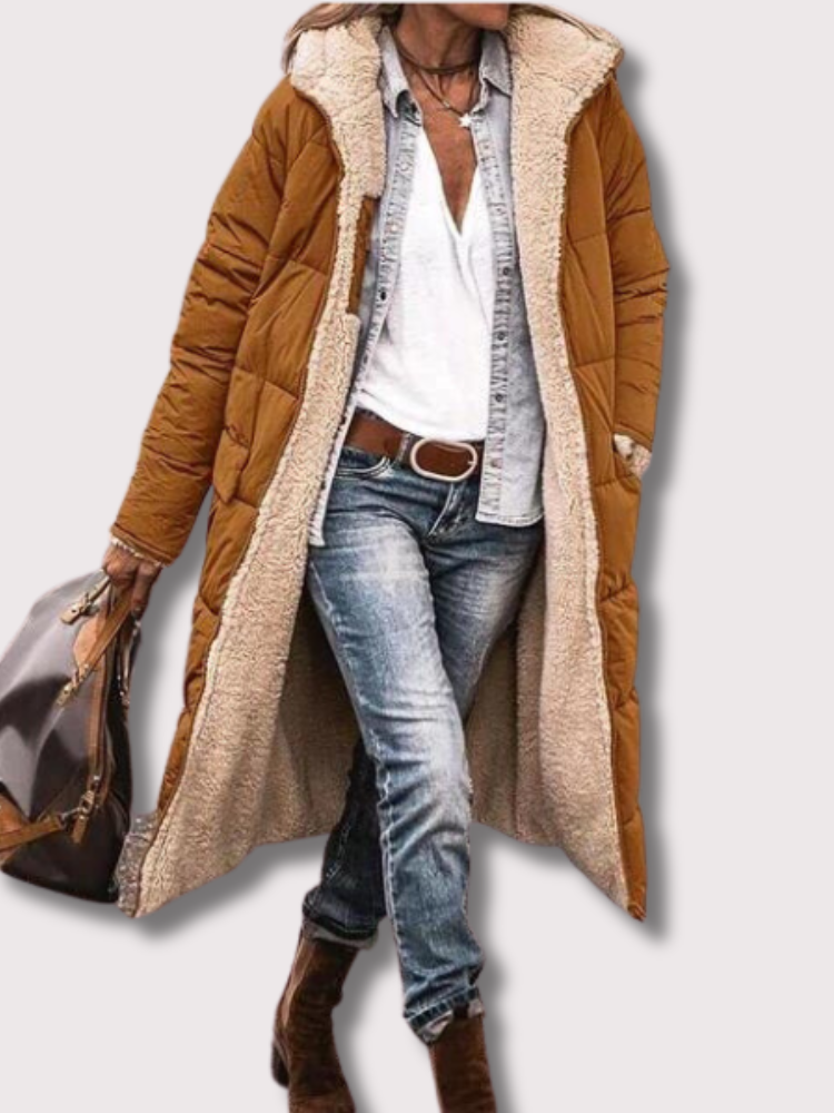 Chloe - Beidseitig tragbare lange Pufferjacke