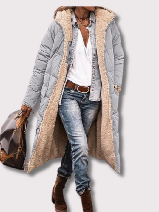 Chloe - Beidseitig tragbare lange Pufferjacke