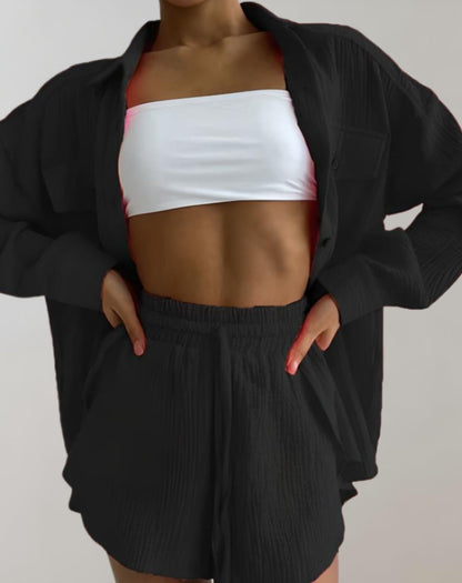 Ariadne | 2-teiliges Set aus Jacke mit Knopfverschluss