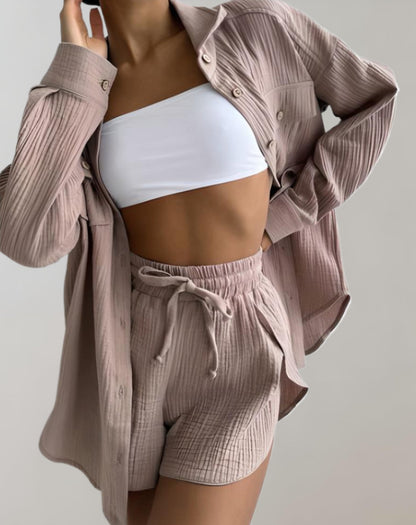 Ariadne | 2-teiliges Set aus Jacke mit Knopfverschluss
