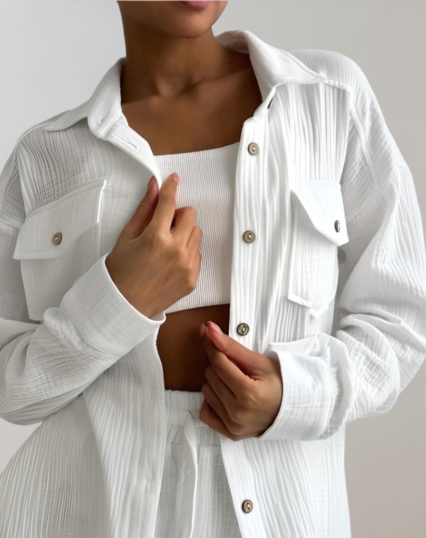 Ariadne | 2-teiliges Set aus Jacke mit Knopfverschluss