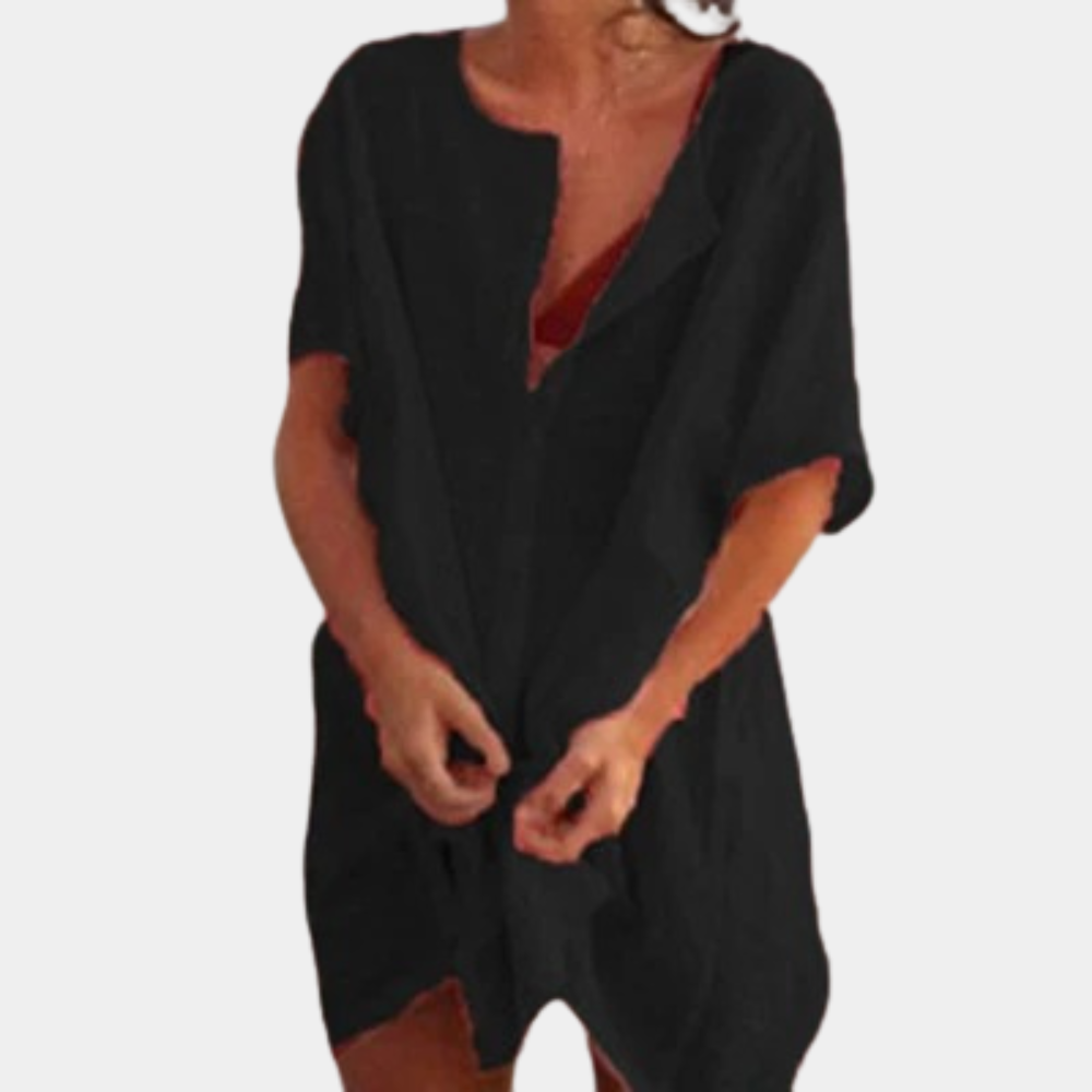 Eliana | Elegantes und leichtes Midikleid mit Knopfleiste für Frauen
