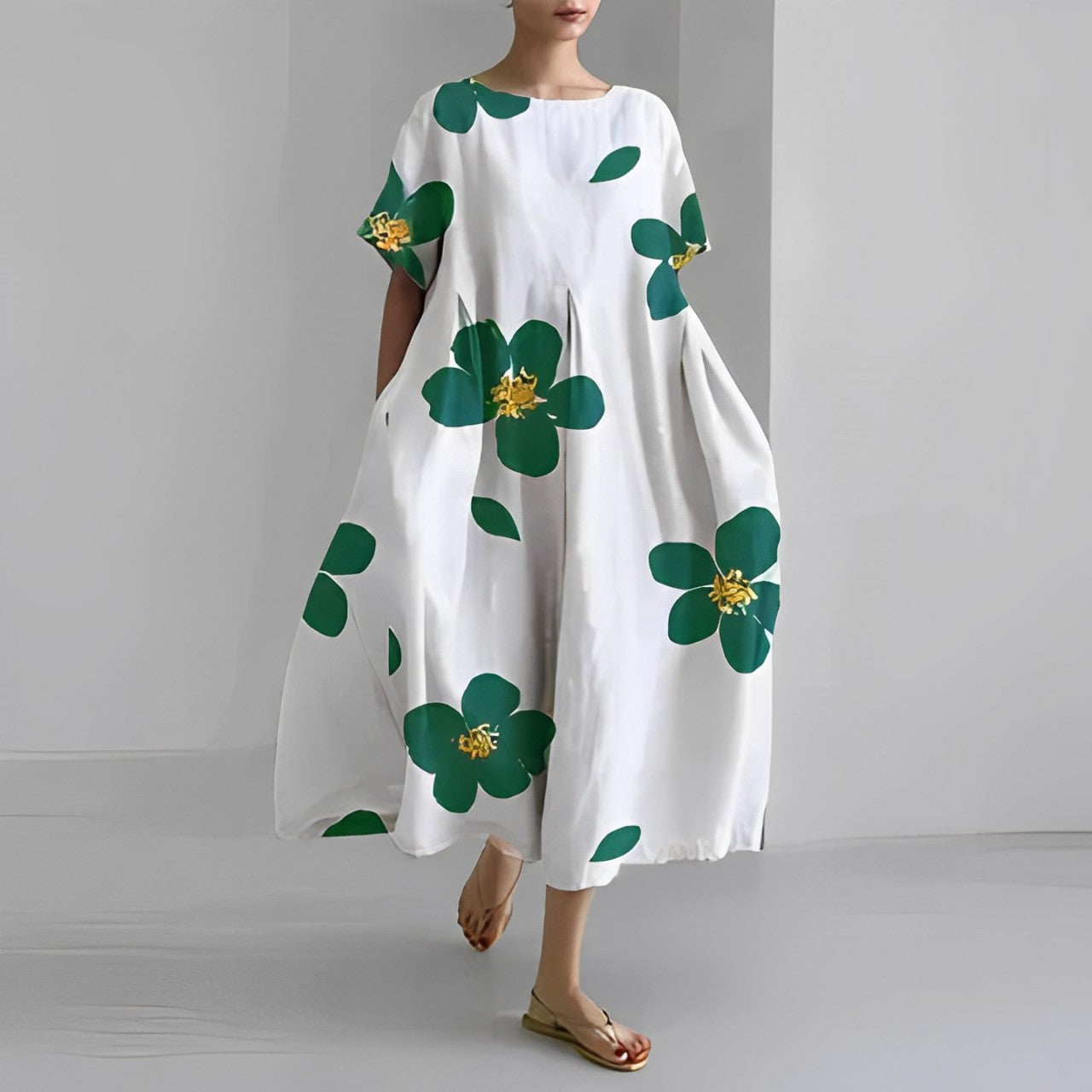 Caroline - Lässiges, lockeres, bedrucktes Kleid für Frauen