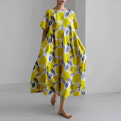 Caroline - Lässiges, lockeres, bedrucktes Kleid für Frauen