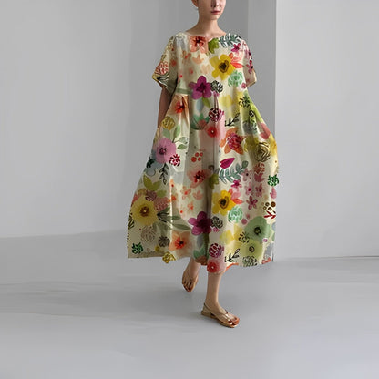 Caroline - Lässiges, lockeres, bedrucktes Kleid für Frauen