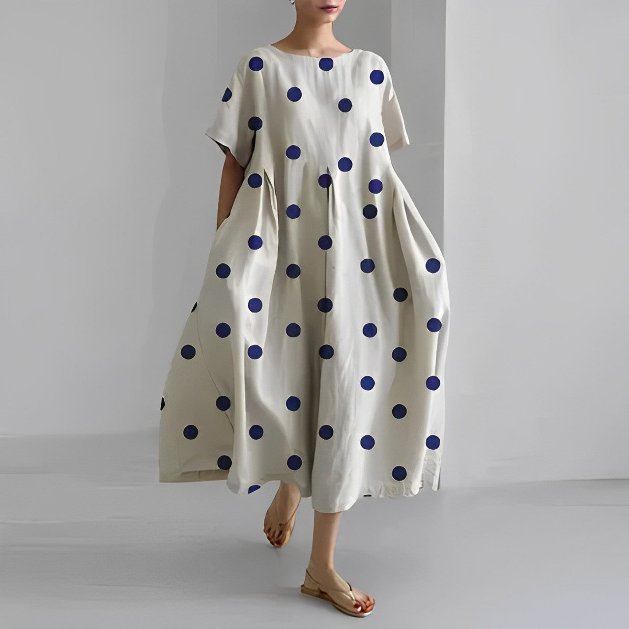 Caroline - Lässiges, lockeres, bedrucktes Kleid für Frauen