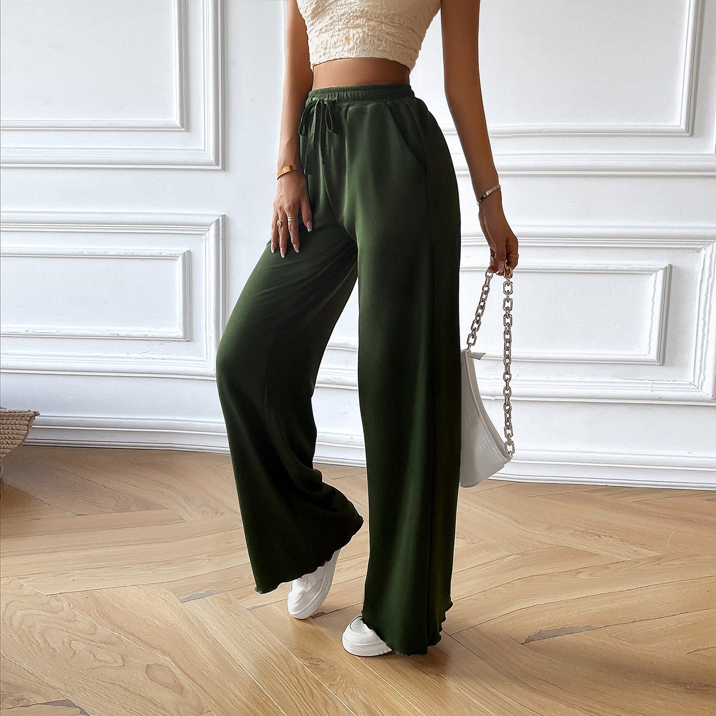Emerald - Elegante Hose mit weitem Bein und lockerer Taille