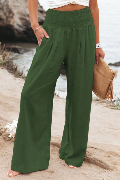 Veronica | Hose mit hoher Taille aus Baumwolle-Leinen