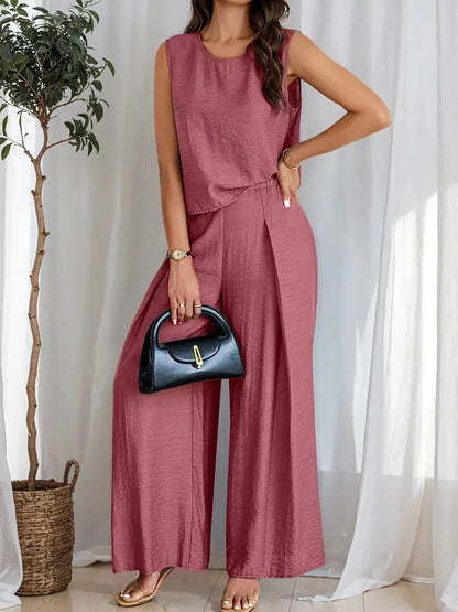 Carmina - Ärmelloses Freizeit-Top mit weiter Hose