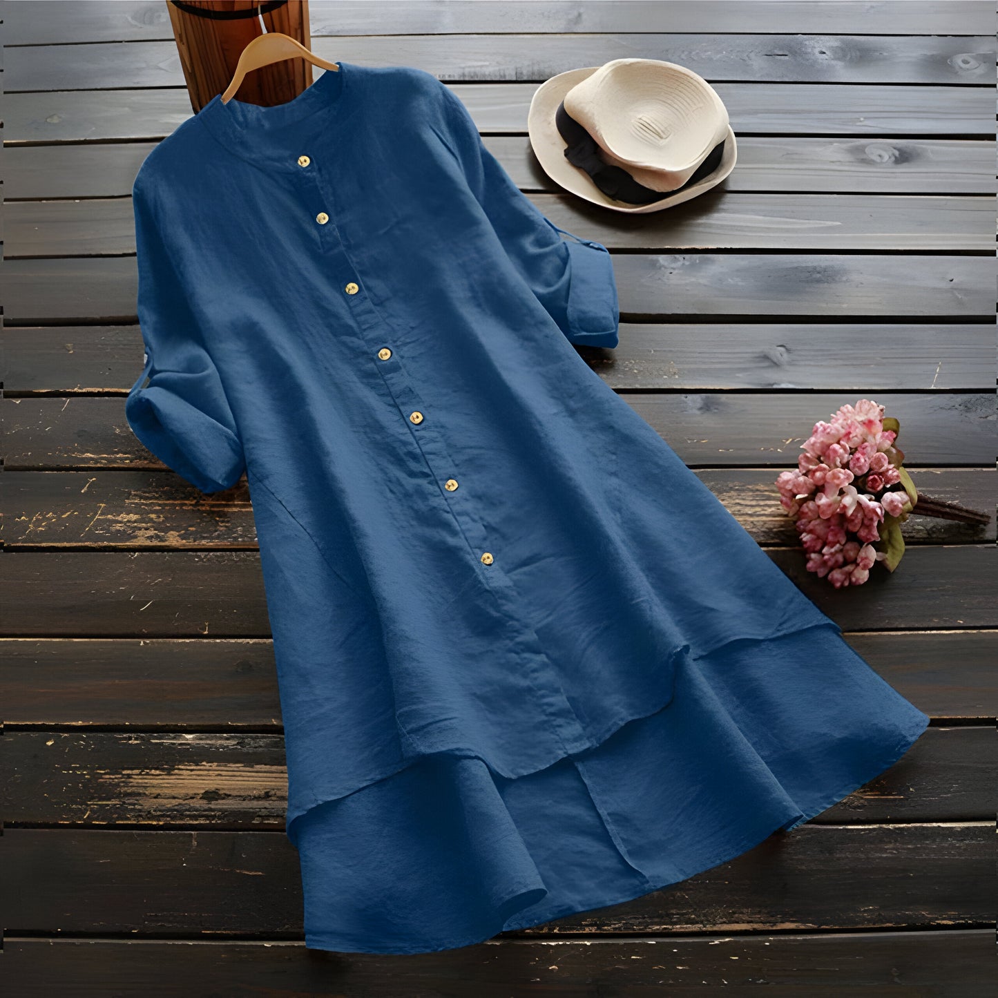 Gabbi - Sommerkleid aus Baumwolle und Leinen in Übergröße