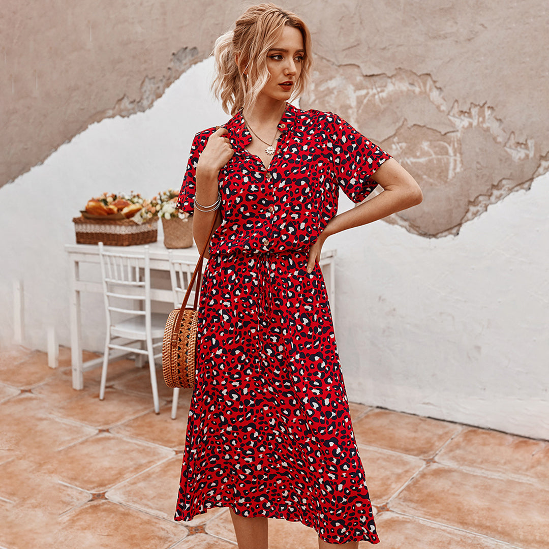 Graziella | Stilvolles und bequemes bedrucktes Kleid mit V-Ausschnitt für Frauen