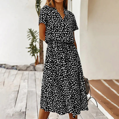 Graziella | Stilvolles und bequemes bedrucktes Kleid mit V-Ausschnitt für Frauen
