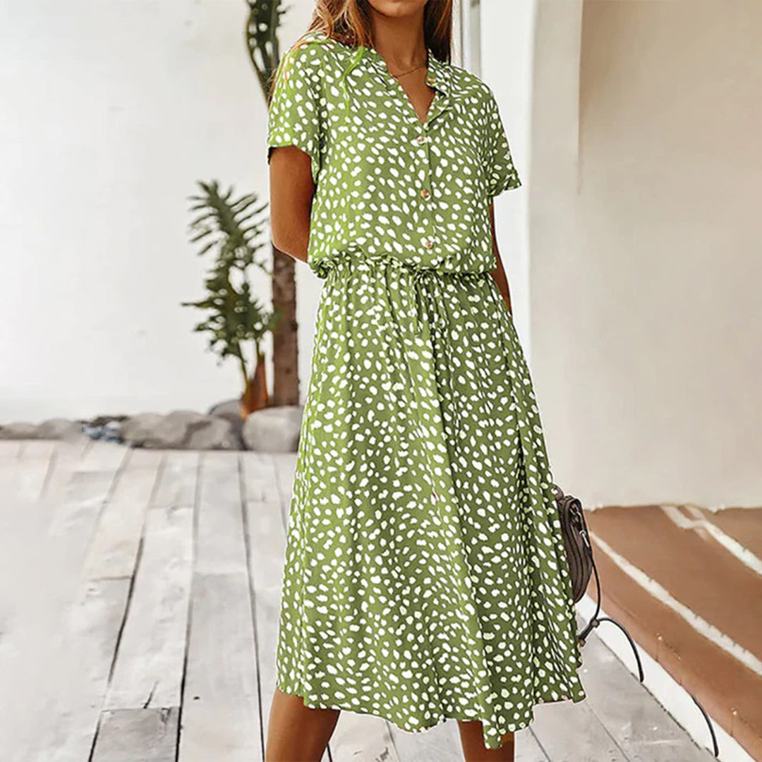 Graziella | Stilvolles und bequemes bedrucktes Kleid mit V-Ausschnitt für Frauen