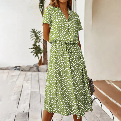Graziella | Stilvolles und bequemes bedrucktes Kleid mit V-Ausschnitt für Frauen