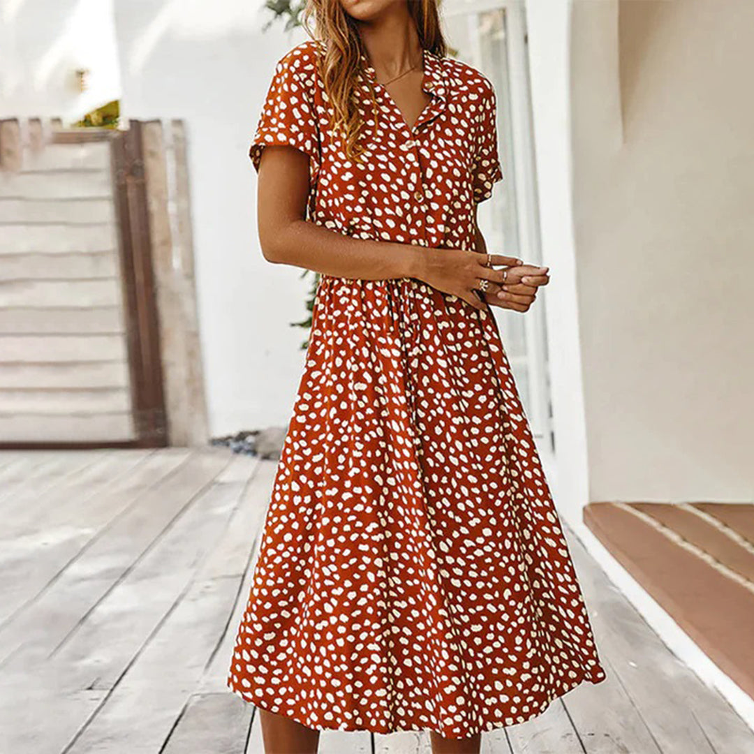 Graziella | Stilvolles und bequemes bedrucktes Kleid mit V-Ausschnitt für Frauen