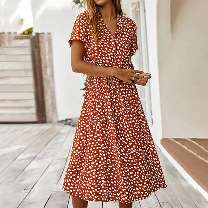 Graziella | Stilvolles und bequemes bedrucktes Kleid mit V-Ausschnitt für Frauen