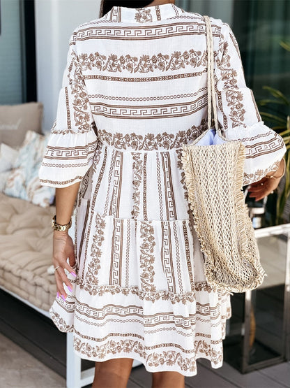 Charlotte | Leichtes Boho-Kleid mit heiterem Muster