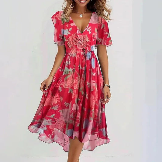 Margot -  Elegantes Midikleid mit kurzen Ärmeln für jede Gelegenheit