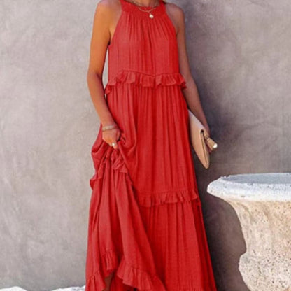 Martha | Damen Maxikleid mit Rüschendetails