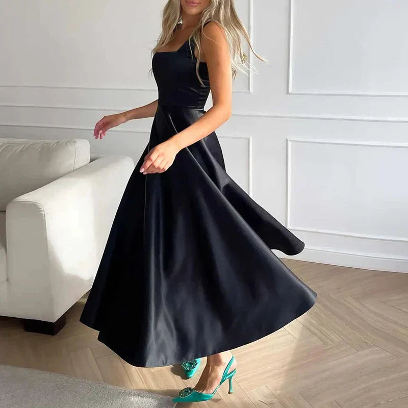 Luna | Modernes ärmelloses Maxikleid mit hoher Taille für Frauen