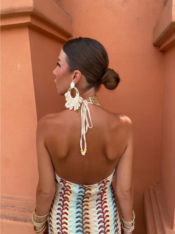 Priscilla | Neckholder-Maxikleid - Fließend & schick