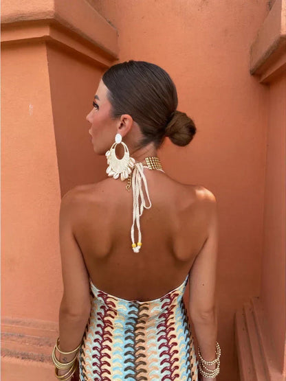 Priscilla | Neckholder-Maxikleid - Fließend & schick