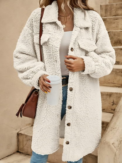 Hannah - Warme Fleece-Strickjacke im Cardigan-Stil