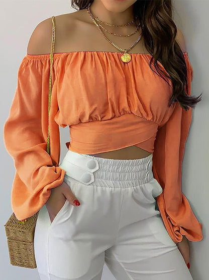 Sophia - Chic Top mit langen Ärmeln und Off-Shoulder-Design