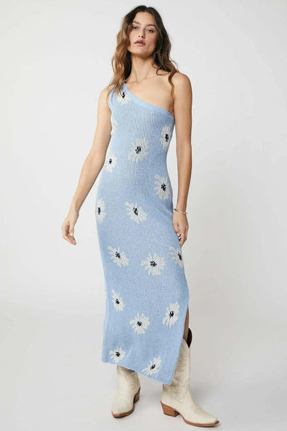 Bridgette - Asymmetrisches Kleid mit Blumenmuster
