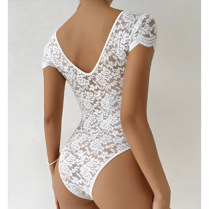 May | Eleganter Spitzen-Body mit V-Ausschnitt