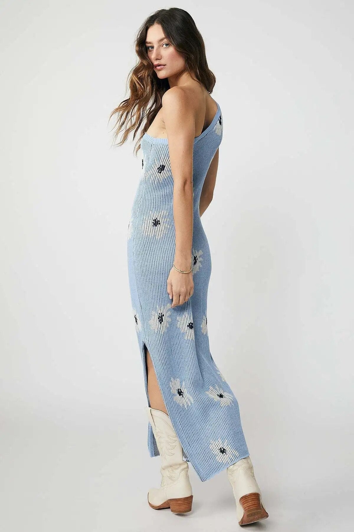 Bridgette - Asymmetrisches Kleid mit Blumenmuster