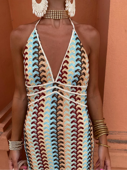 Priscilla | Neckholder-Maxikleid - Fließend & schick