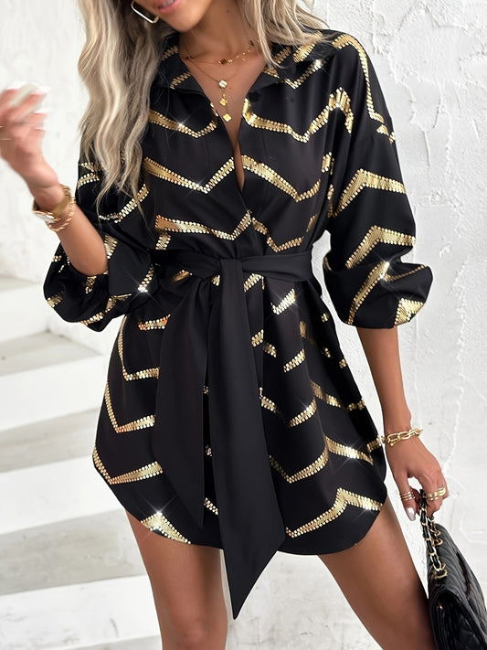 Arabella | Kleid mit Chevron-Print