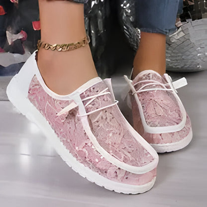 Mia | Damen Mode Spitze Turnschuhe