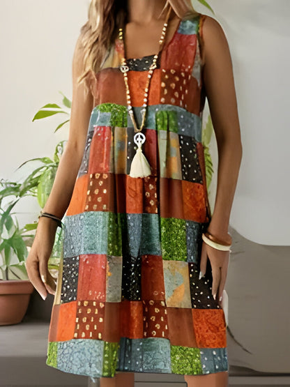 Elsie | Vintage Boho Patchwork Kleid für Frauen