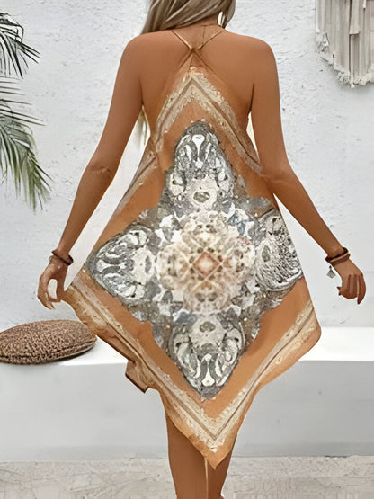 Leila | Vintage Asymmetrischer Saum Urlaubskleid