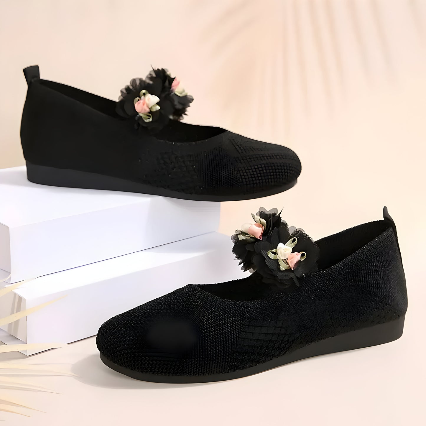 Maxinne | Floral Ankle Strap Flats für Frauen