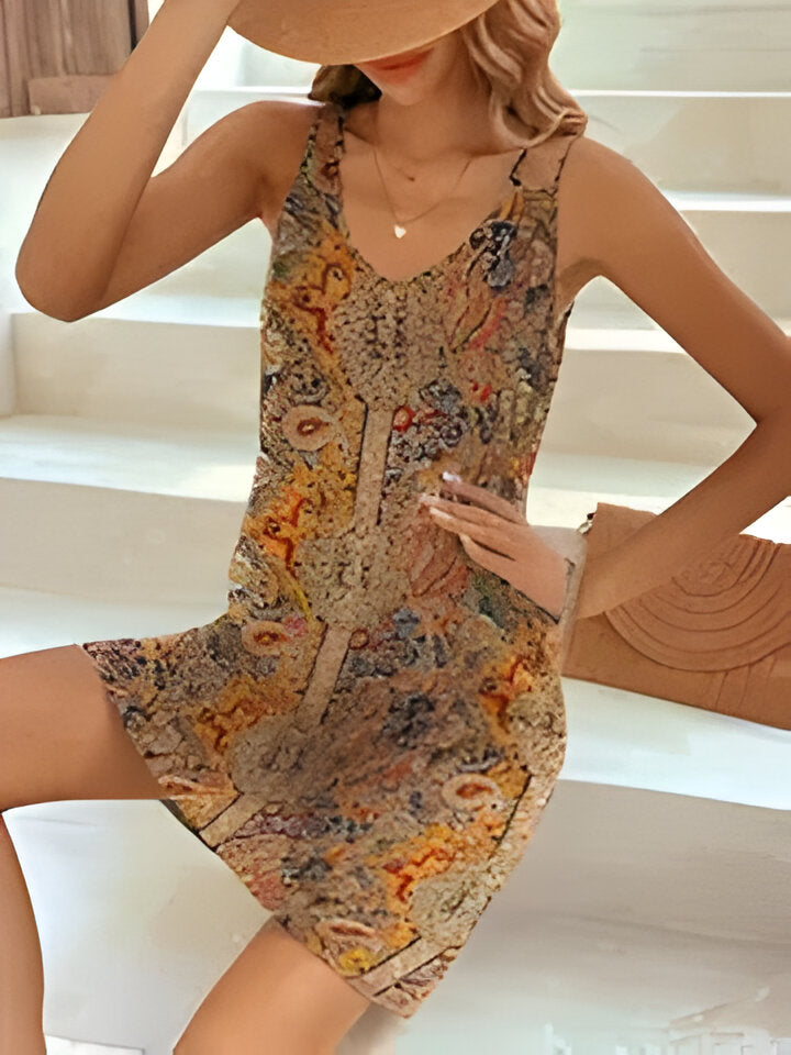 Lila | Sommerliches böhmisches V-Ausschnitt-Cami-Kleid