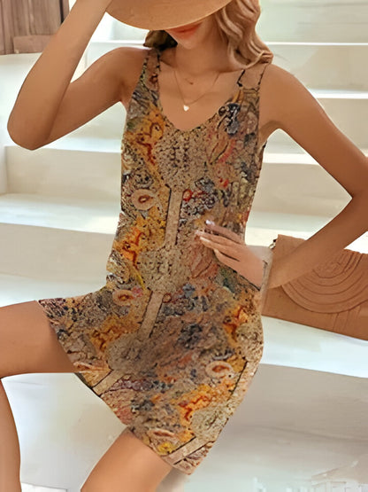 Lila | Sommerliches böhmisches V-Ausschnitt-Cami-Kleid