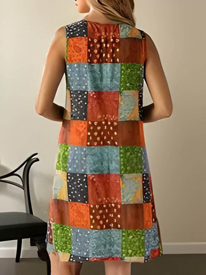 Elsie | Vintage Boho Patchwork Kleid für Frauen