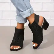 Clarrise - Damen-Sandalen mit klobigen Absätzen