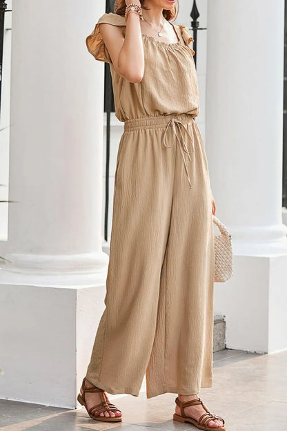 Karla - Lässiger Jumpsuit mit Volantärmeln und weitem Bein