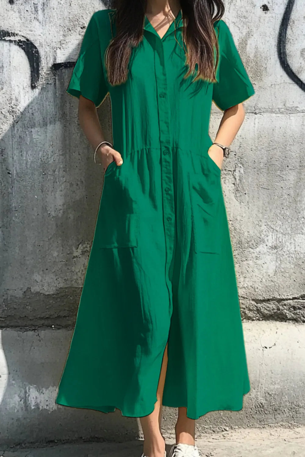 Matilda - Legeres Kurzarmkleid mit Knopfleiste
