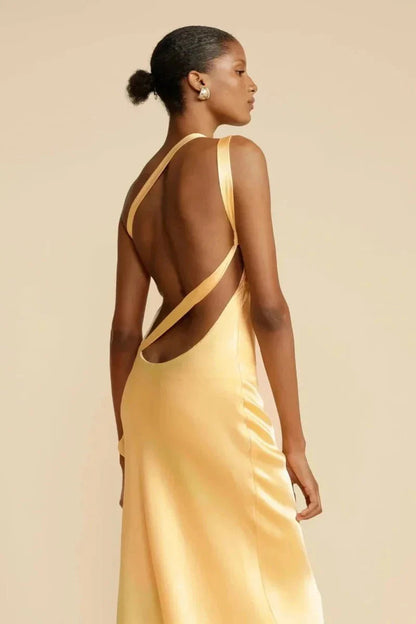 Thelma | Ein-Schulter-Satin-Abendkleid